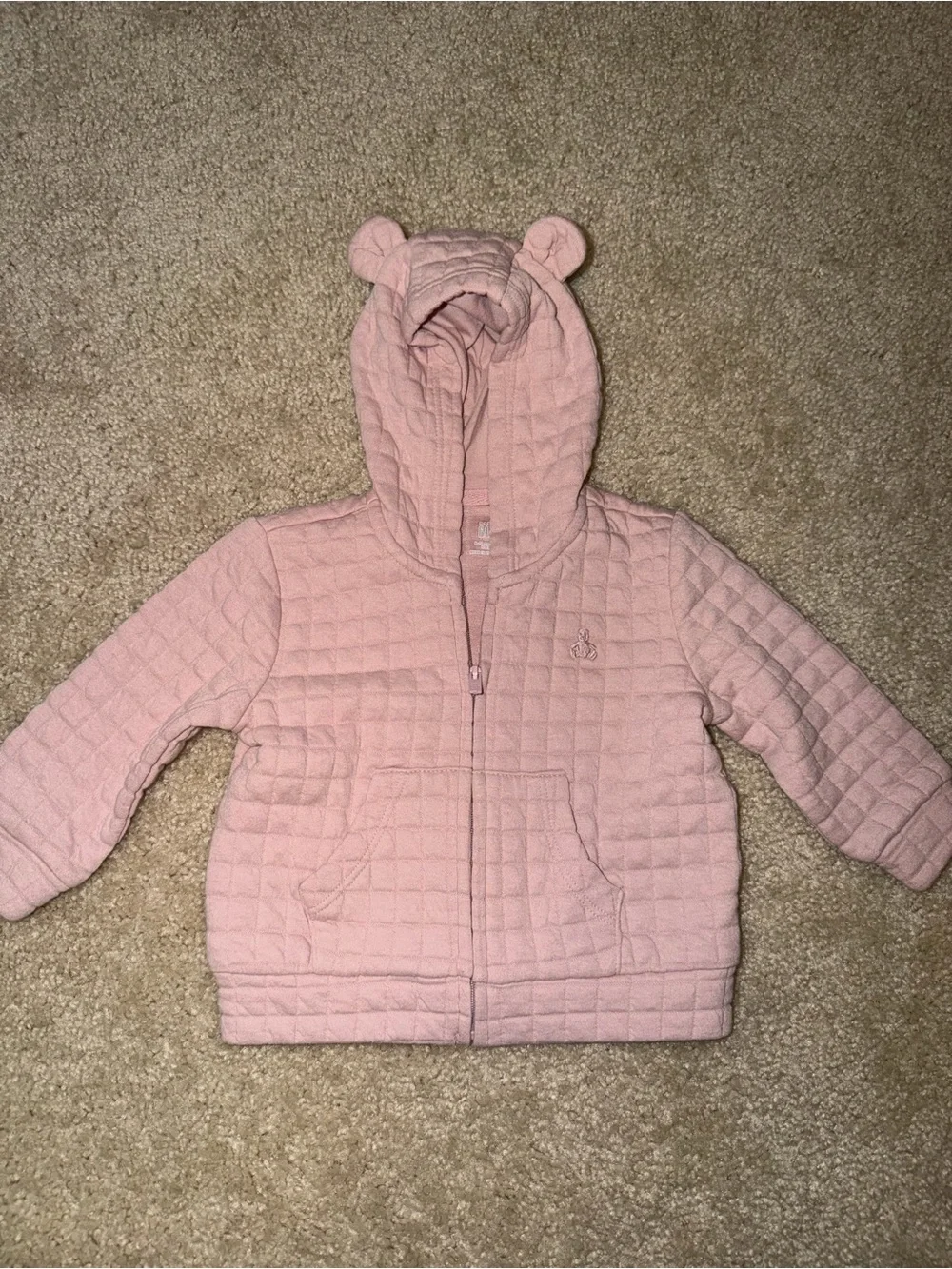 GAP Pink Quilted Baby Hoodie & Pants Matching Set